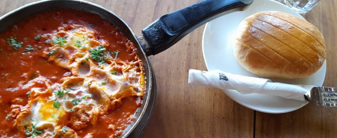 Weekend Shakshuka: Eggs Poached in Smoky Tomato and Pepper Sauce